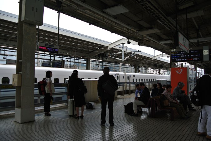 Kyoto Station, waiting for the Shinkansen to Tokyo
