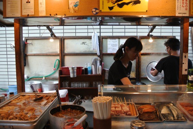 Eating ramen at a yatai stand