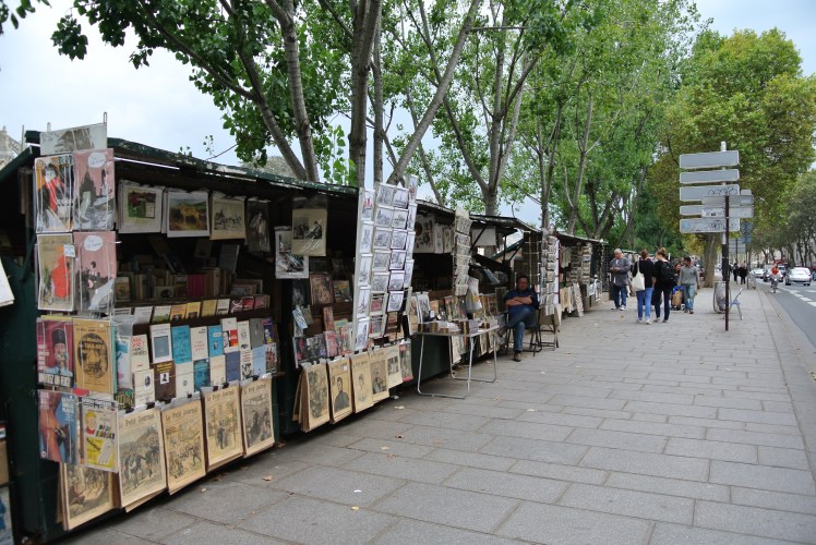 Bouquinistes along the Seine River