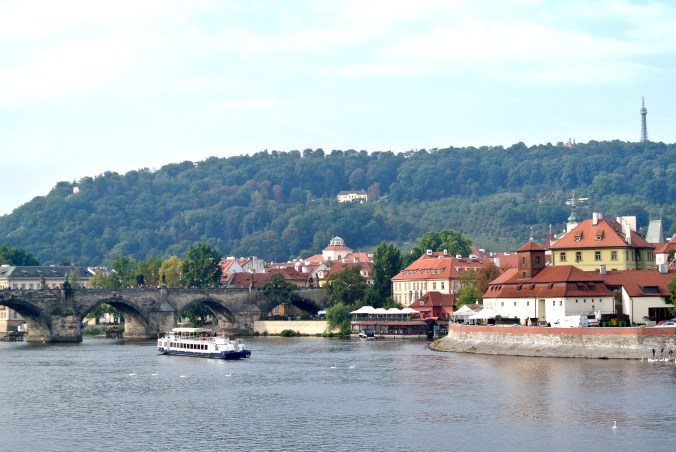 Charles Bridge far off in the distance 